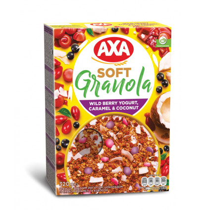 Завтраки сухие Axa Гранола с ягодным йогуртом/шоколадом 320г