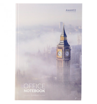Книга записна Axent City London 8423-23-A, A4, 210x295 мм, 192 аркуша, клітинка, тверда обкладинка (