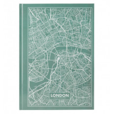 Книга записная Axent Maps London 8422-516-A, A4, 210x295 мм, 96 листов, клетка, твердая обложка, бир