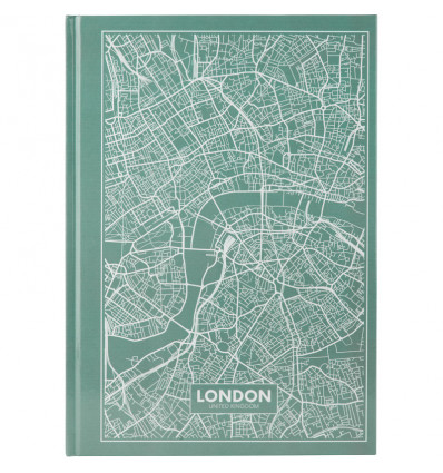Книга записная Axent Maps London 8422-516-A, A4, 210x295 мм, 96 листов, клетка, твердая обложка, бир