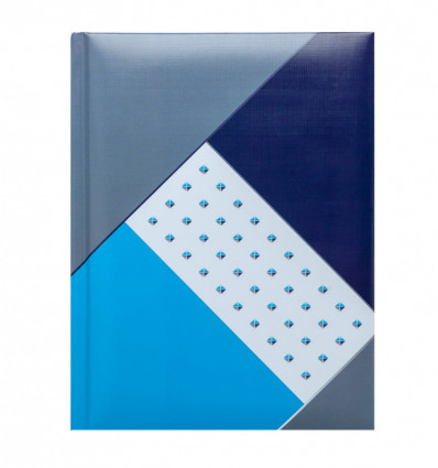 Записна книжка FUSION, А5, 80 арк., клітинка, тверда обкладинка, гл. ламінація з поролоном, синя