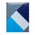 Записна книжка FUSION, А5, 80 арк., клітинка, тверда обкладинка, гл. ламінація з поролоном, синя