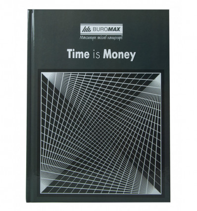 Книга канцелярська TIME IS MONEY, А4, 96 арк., клітинка, офсет, тверда ламінована обкладинка, сіра