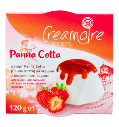 Десерт Creamoire ПаннаКотта на сливках с клубнич соусом 120г