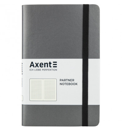 Книга записная Axent Partner Soft 8206-15-A, A5-, 125x195 мм, 96 листов, клетка, гибкая обложка, сер