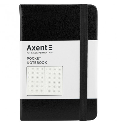 Книга записна Axent Partner 8309-01-A, A6-, 95x140 мм, 96 аркушів, крапка, тверда обкладинка, чорна