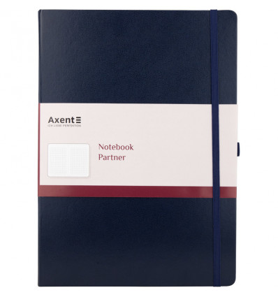 Книга записная Axent Partner 8203-02-A, A4, 210x295 мм, 100 листов, клетка, твердая обложка, синяя