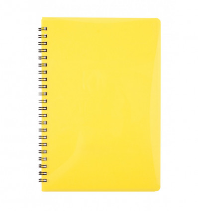 Тетрадь для записей GLOSS, А5, 80л., клетка, пластиковая обложка, желтый