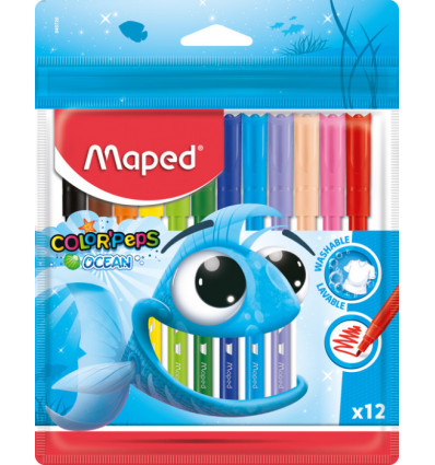 Фломастери COLOR PEPS Ocean, 12 кольорів ( MP.845720 )