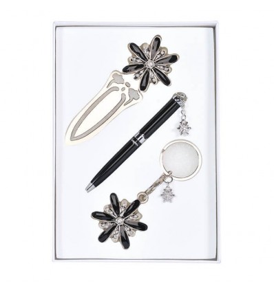 Набор подарочный Star: ручка шариковая + брелок + закладка, черный LS.132000-01