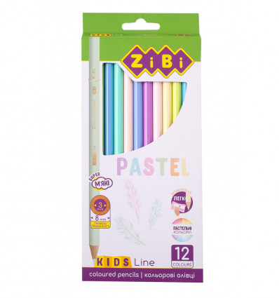 Олівці кольорові PASTEL 12 шт., KIDS LINE ZB.2470