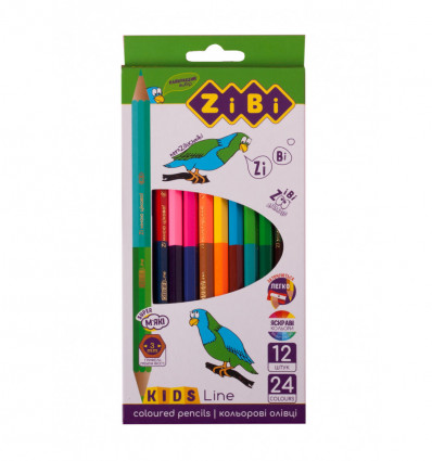 Кольорові олівці Double, 12 шт. (24 кольори), KIDS Line