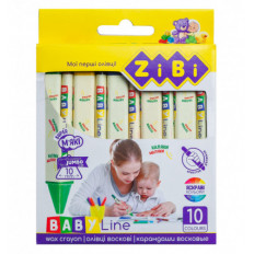 Карандаши восковые JUMBO, 10 цветов, трехгранные, BABY Line ZB.2482