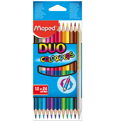 Олівці кольорові COLOR PEPS Duo, двосторонні, 12 шт., 24 кольори ( MP.829600 )