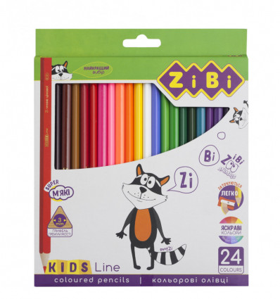 Кольорові олівці, 24 кольорів, KIDS Line ZB.2416