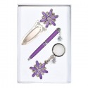Набір подарунковий Star: ручка кулькова + брелок + закладка, фіолетовий LS.132000-07