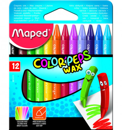 Крейда воскова COLOR PEPS Wax Crayons, 12 кольорів ( MP.861011 )