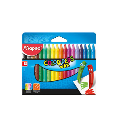 Крейда воскова COLOR PEPS Wax Crayons, 18 кольорів