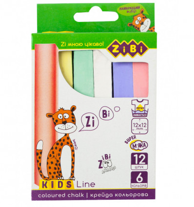 Мел цветной квадратный, 12 шт., картонная коробка, KIDS Line ZB.6703-99