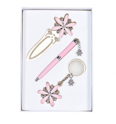 Набір подарунковий Star: ручка кулькова + брелок + закладка, рожевий LS.132000-10
