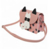 Сумка на плечо маленькая PUSSY CAT,19x15x6,5 см, розовая (декор: кот с подвижным хвостом)