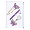 Набор подарочный "Fly": ручка (Ш) + брелок + закладка, фиолетовый