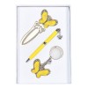 Набор подарочный "Fly": ручка шариковая + брелок + закладка, желтый