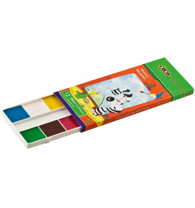 Акварельні фарби 12 кольорів, картонна упак., KIDS Line