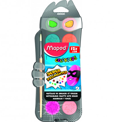 Краски акварельные COLOR PEPS 12 цветов + кисточка ( MP.811520 )