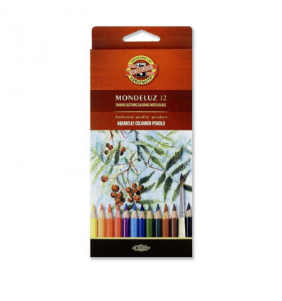 Олівці кольорові акварельні художні MONDELUZ, 12 кольорів