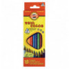 Олівці кольорові KOH-I-NOOR TRIOCOLOR, 18 кольорів, картонна упаковка, тригранна ергономічна форма к