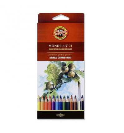 Олівці кольорові акварельні художні MONDELUZ, 24 кольори