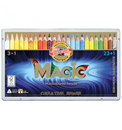 Набір багатобарвних олівців KOH-I-NOOR MAGIC 3 in 1, 23 шт. + блендер