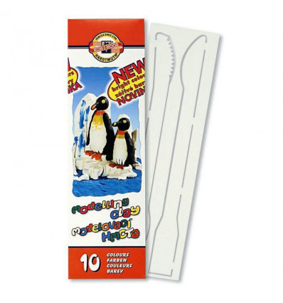 Пластилин "Пингвины", стеки, карт.уп., 200г 10 цв.
