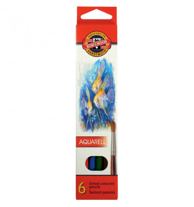 Карандаши цветной акварельный MONDELUZ "Рыбки", 6 цв., картон