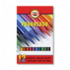 Кольорові бездеревні художні олівці PROGRESSO, 12 кольорів. Картонна упаковка з пластиковим піддоном