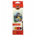 Олівці кольорові акварельні MONDELUZ "Рибки", 18 кольорів, картонна упаковка