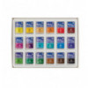 Фарби акварельні "Студія", художні, напівсухі, 18 кольорів, об'єм кювети 2.6 см3, пластикова підклад