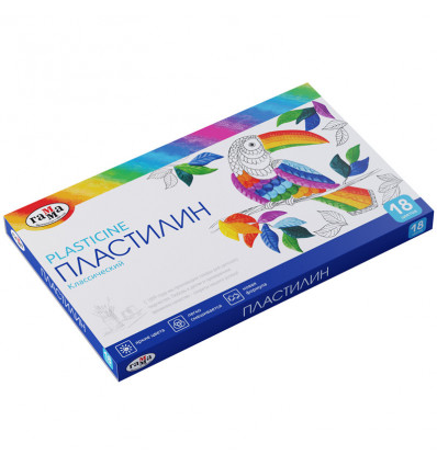 Пластилін "Класичний", 18 кольорів, вага 360 г, в картонній упаковці зі стеком.