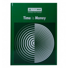 Книга канцелярская TIME IS MONEY, А4, 96 л., клетка, офсет, тв. лам. обл., зеленая ( BM.2400-104 )