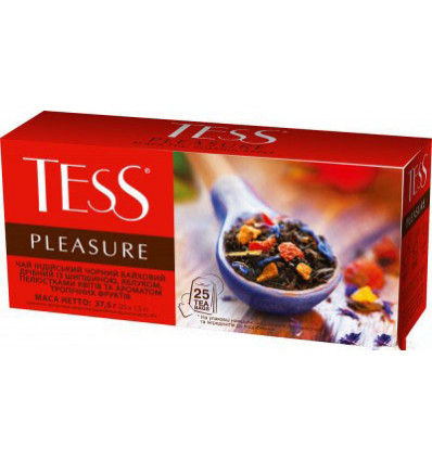 Чай TESS Pleasure, чорний 1,5гр х 25 пакетиків