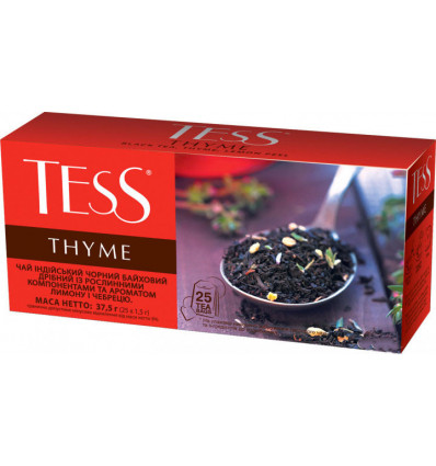 Чай TESS Thyme, чорний 1,5гр х 25 пакетиків