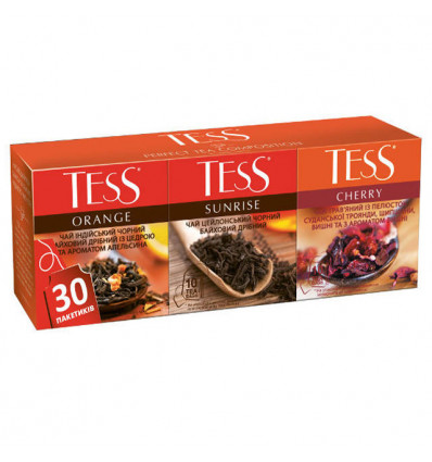 Чай TESS Набір "Асорті" № 4 Cherry/Sunrise/Orange 30 пакетиків