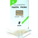 Зубочистки 1000шт бамбук з ментолом в індивідуальній целофановій упаковці K-TOOTH PICKS