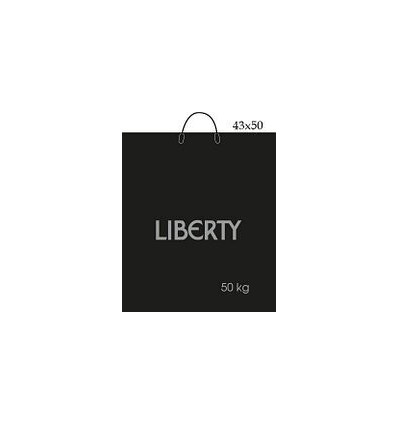 Пакет з пластиковою ручкою 43х50 12см 90мкм Liberty преміум чорний (шт)