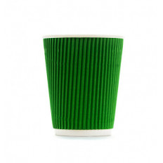 Стакан гофра пряма 400мл 25шт зелений Укр (під кришку КР 90)