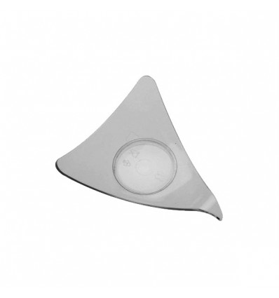 Тарелка треугольная 9,5х9,5х7,7см прозрачная 50шт PS-11209