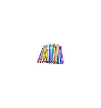 Трубочки разноцветные с гофрой 21см 200шт