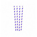 Трубочки бумажные бело-синяя спираль 19,5см 25шт прямые