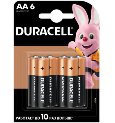 Элемент питания (батарейка) DURACELL LR6 (AA) 6 шт. (цена за одну батарейку)